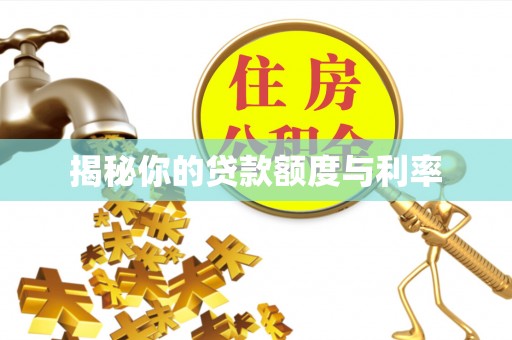 班玛揭秘你的贷款额度与利率